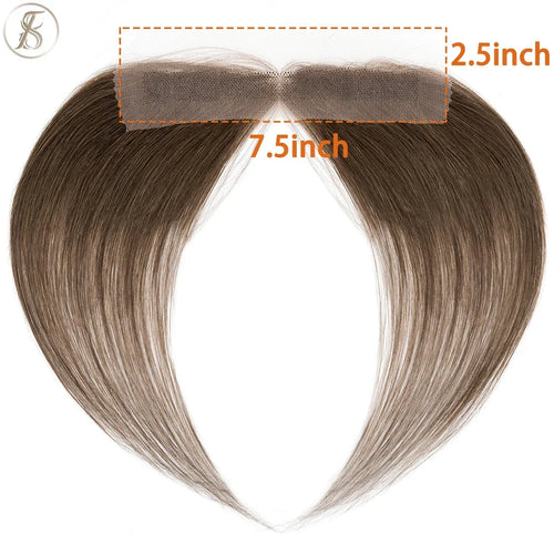 TESS Women Topper Human Hair 10inch Natural Hairline Hair Patch Hair Loss Hand Hook Lace Single Knot Hair Invisible Hairpiece