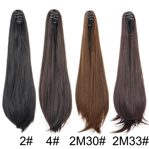 WIGSIN 16Inch/20Inch Synthetic Wig Female Slightly Curver Ponytail Hair Extension Claw Clip in Ponytail Hairpice for Women