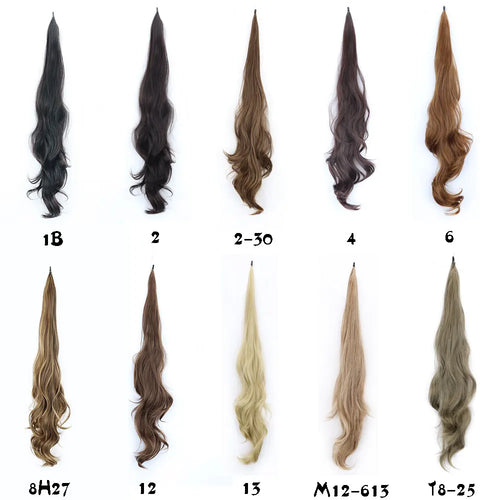 30Inch Synthetic PonyTail Long Wavy Layered Flexible Wrap Around Ponytail Hair Extensions Wave Hairpiece for Women