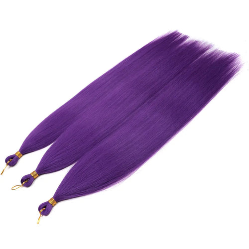 28-Inch Straight Pony Hair Bundles – 3pcs Synthetic Hair, Ombre Silver Grey, Easy Clip-In