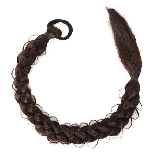 24-Inch Synthetic Long Braided Ponytail – High-Temperature Fiber Hair Extension