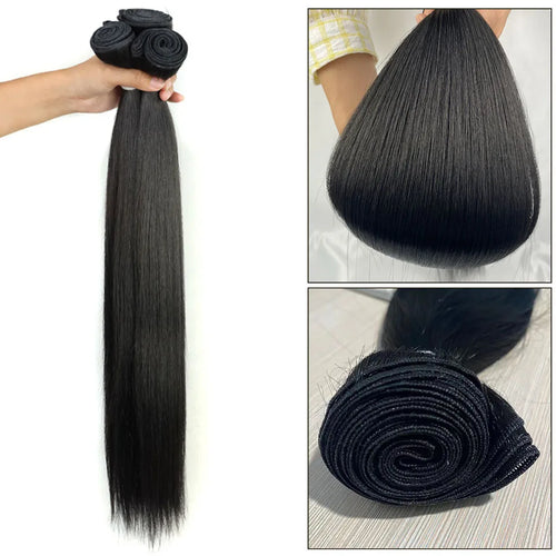 Straight Hair Bundles – Brown & Blonde Heat-Resistant Synthetic Extensions for Women