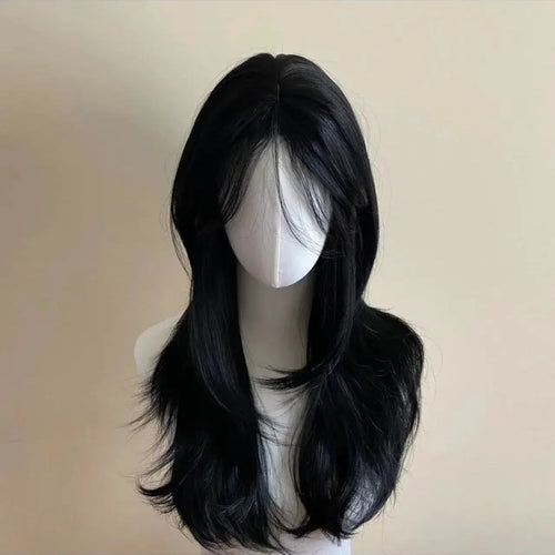 Ashley™ Headband Wig – Soft Black Waves with Chic French Bangs