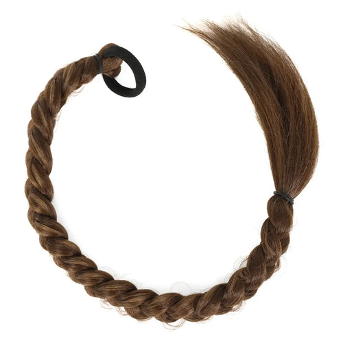 24-Inch Synthetic Long Braided Ponytail – High-Temperature Fiber Hair Extension