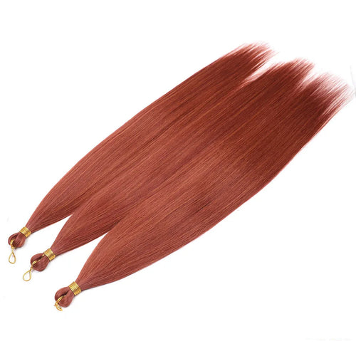 28-Inch Straight Pony Hair Bundles – 3pcs Synthetic Hair, Ombre Silver Grey, Easy Clip-In