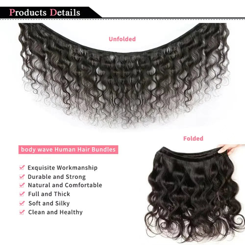 Body Wave Bundles Human Hair Natural Black Brazilian Hair Weave Bundles Human Hair Extensions 1 3 4 PCS Bundles