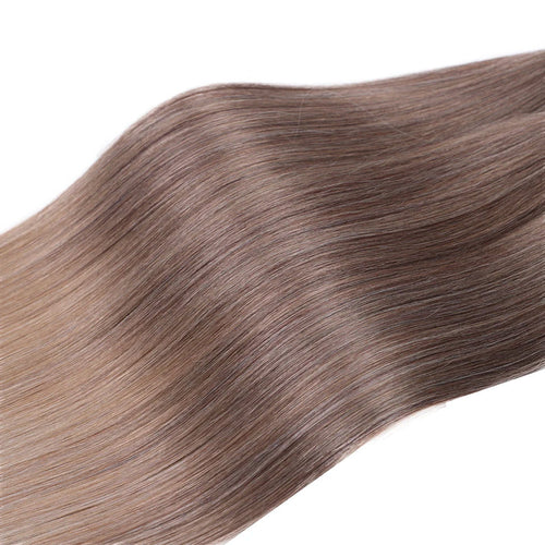 28-Inch Yaki Straight Hair Bundles – 3 Pieces, 300g Ombre Brown Synthetic Pony Hair for Women