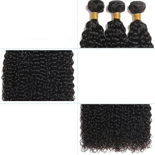 Burmese Afro Kinky Curly Hair Bundles – Deep Water Wave Synthetic Extensions, Full-Volume Hair for Women