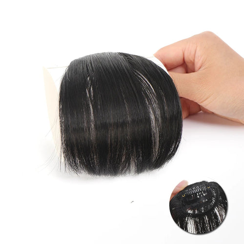Synthetic Clip-In Air Bangs – Natural-Look Invisible Front Fringe Hairpiece for Women