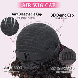 alt="Women’s bob curly human hair wig 16 inch 13x6 lace front pre-plucked water curly style"