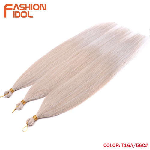 Extensions de cheveux lisses Yaki en queue de cheval, paquet de 28, brun ombré