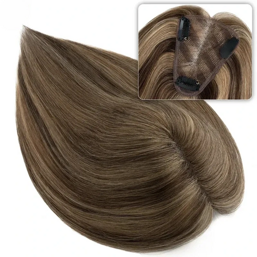 TESS Rajout de Cheveux Naturels pour Femmes – Fait Main 8x10cm