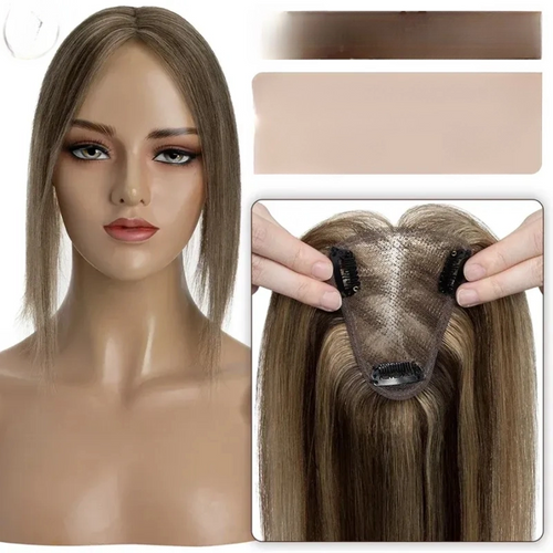 TESS Rajout de Cheveux Naturels pour Femmes – Fait Main 8x10cm