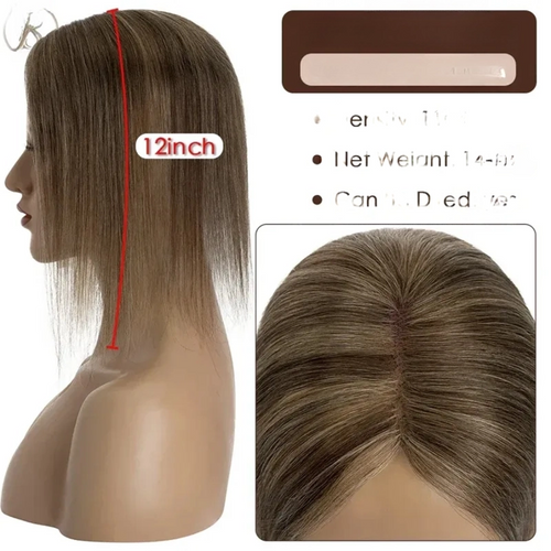 TESS Rajout de Cheveux Naturels pour Femmes – Fait Main 8x10cm