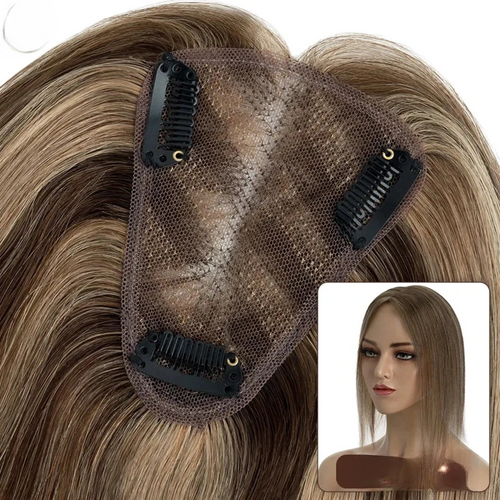 TESS Rajout de Cheveux Naturels pour Femmes – Fait Main 8x10cm