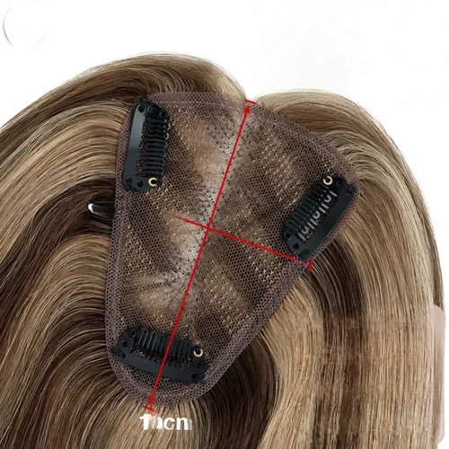 TESS Rajout de Cheveux Naturels pour Femmes – Fait Main 8x10cm
