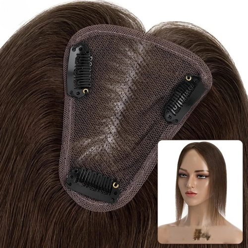 TESS Rajout de Cheveux Naturels pour Femmes – Fait Main 8x10cm