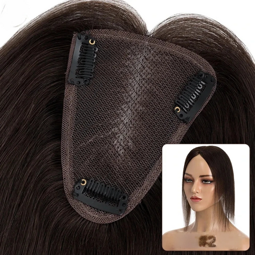 TESS Rajout de Cheveux Naturels pour Femmes – Fait Main 8x10cm