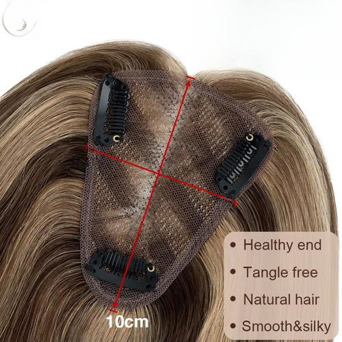 TESS Rajout de Cheveux Naturels pour Femmes – Fait Main 8x10cm
