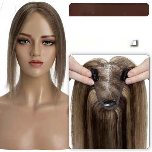 TESS Rajout de Cheveux Naturels pour Femmes – Fait Main 8x10cm