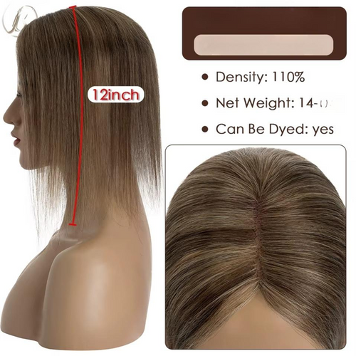 TESS Rajout de Cheveux Naturels pour Femmes – Fait Main 8x10cm