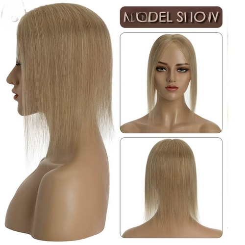 TESS Rajout de Cheveux Naturels pour Femmes – Fait Main 8x10cm