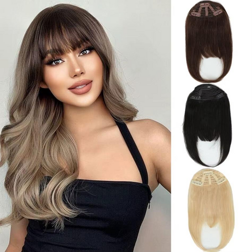 Straight Clip-In Human Hair Bangs – 100% Remy Fringe