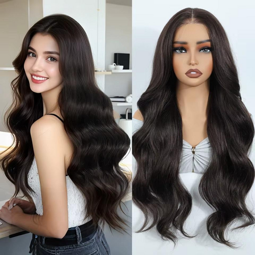 Perruque Ombre Brown synthétique Lace Front – 6x4 Body Wave