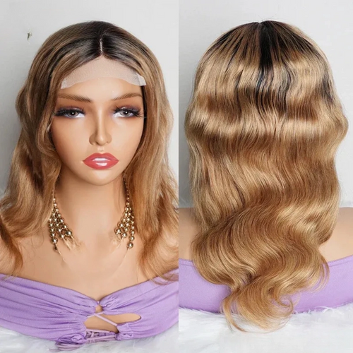 Ombre Miodowy Blond Peruka Body Wave – Indyjskie Włosy Remy
