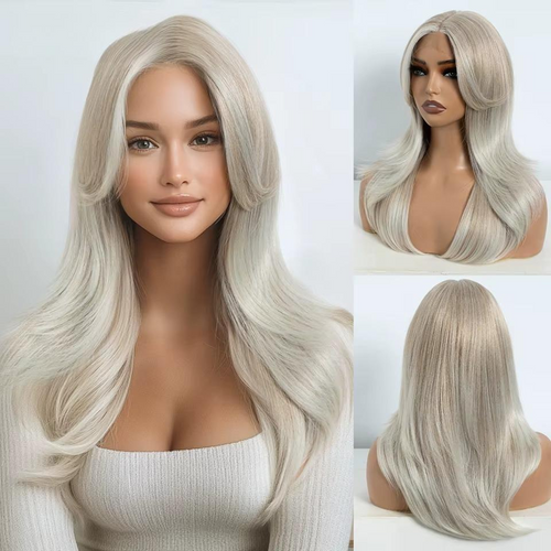 Noble Synthetic Lace Front Wig Straight Bangs Lace Wig 14 Inc Cosplay Ombre Blonde Wigs For Women Lace Wig Synthetic Lace Wig