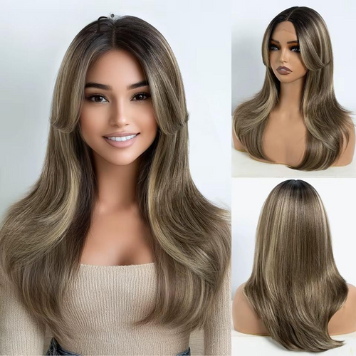 Noble Synthetic Lace Front Wig Straight Bangs Lace Wig 14 Inc Cosplay Ombre Blonde Wigs For Women Lace Wig Synthetic Lace Wig