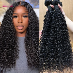 Curly Human Hair Bundles 24 Inch 12A Brazilian Weave