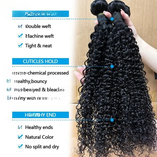 Curly Human Hair Bundles 24 Inch 12A Brazilian Weave