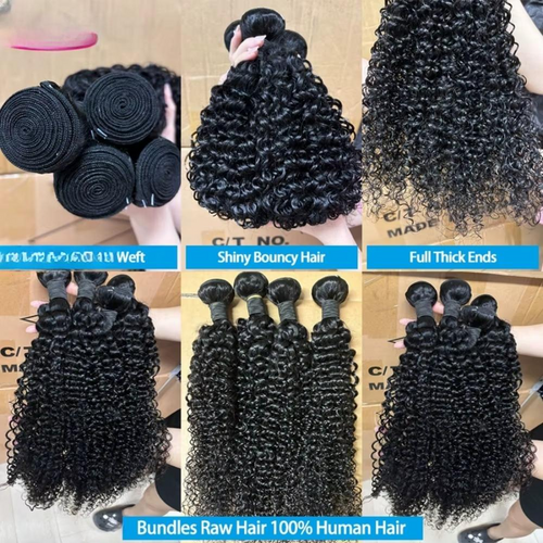 Curly Human Hair Bundles 24 Inch 12A Brazilian Weave