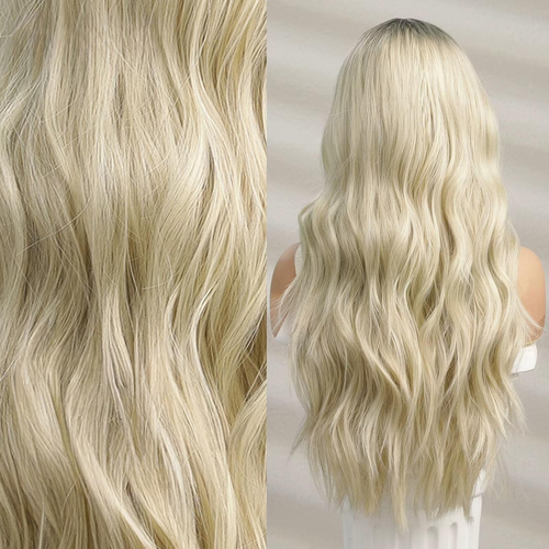 Perruque élégante Ombre Lace Front – Cheveux synthétiques longs bouclés et ondulés