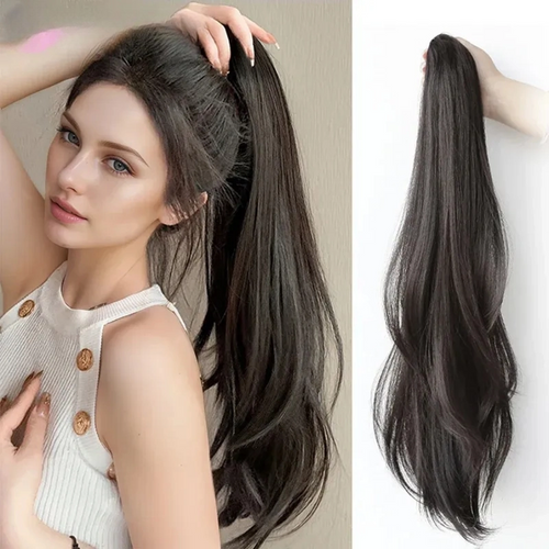 Synthetic Ponytail Extension Black/Brown 60cm