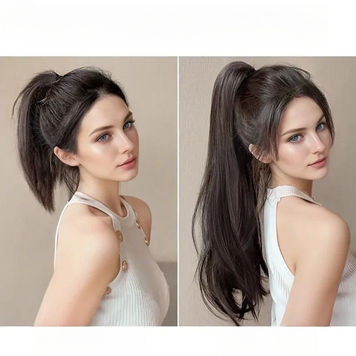 Synthetic Ponytail Extension Black/Brown 60cm
