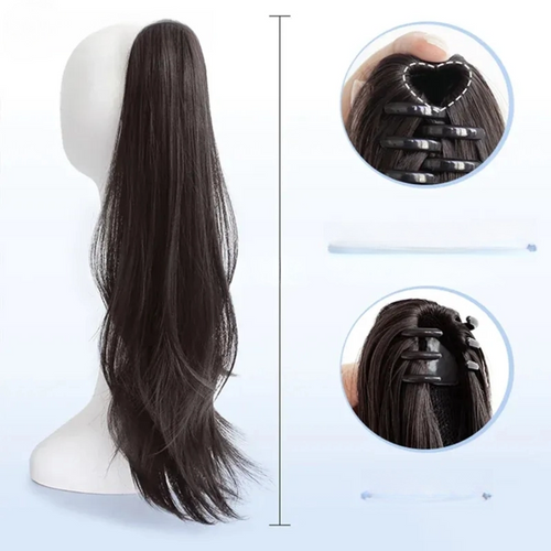 Synthetic Ponytail Extension Black/Brown 60cm