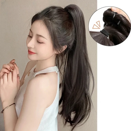 Synthetic Ponytail Extension Black/Brown 60cm