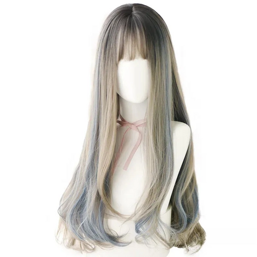 7JHH Long Straight Lolita Ombre Purple with Bangs
