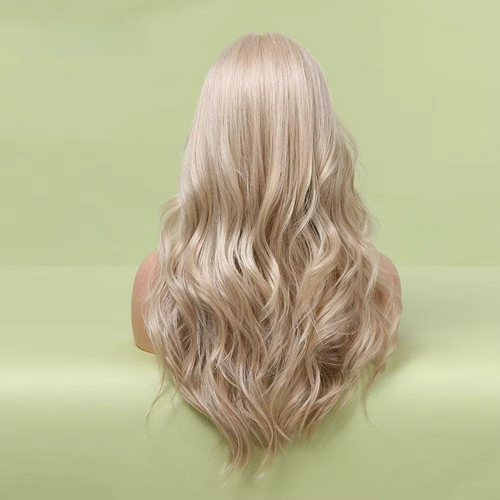 Long Lace Front Wig – Blonde Wave Synthetic Hair with Baby Hair, Heat-Resistant