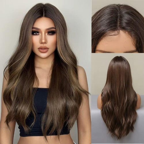 Long Lace Front Wig – Blonde Wave Synthetic Hair with Baby Hair, Heat-Resistant