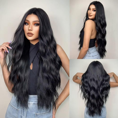 Long Lace Front Wig – Blonde Wave Synthetic Hair with Baby Hair, Heat-Resistant