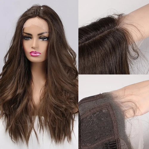 Long Lace Front Wig – Blonde Wave Synthetic Hair with Baby Hair, Heat-Resistant