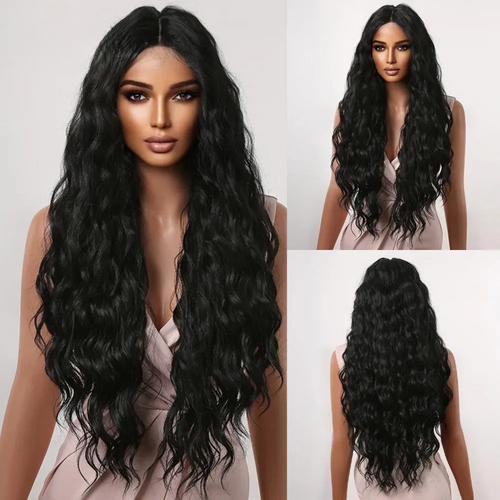 Long Lace Front Wig – Blonde Wave Synthetic Hair with Baby Hair, Heat-Resistant