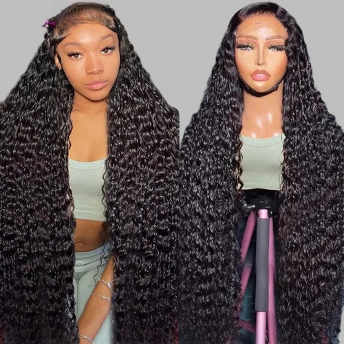 13x4 HD Lace Front Deep Wave Wig – Full-Volume 300% Density Synthetic Hair