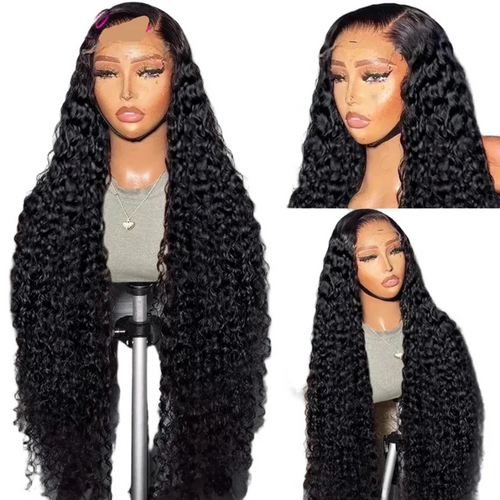 13x4 HD Lace Front Deep Wave Wig – Full-Volume 300% Density Synthetic Hair