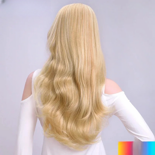 24 Inch Synthetic Long Wavy Half Wig – Blonde Clip-In Hair