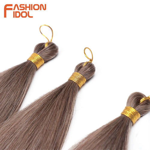 Extensions de cheveux lisses Yaki en queue de cheval, paquet de 28, brun ombré