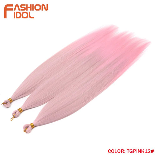 Extensions de cheveux lisses Yaki en queue de cheval, paquet de 28, brun ombré